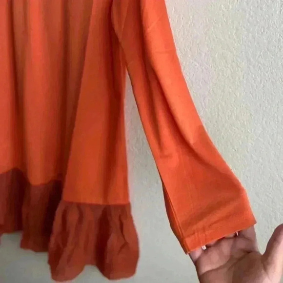 🆕Pretty Angel Orange Ruffle-Hem Tunic L🆕 - Picture 6 of 12